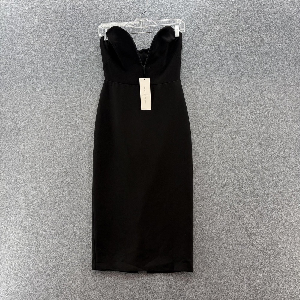 Veronica Beard Dress 4 Black Colebrook Strapless Sweetheart Midi Party Formal